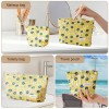 Yellow Floral Jacquard Makeup Bag