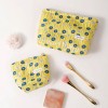 Yellow Floral Jacquard Makeup Bag
