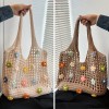 Boho Hollow Knit Shoulder Tote Bag