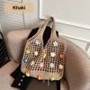 Boho Hollow Knit Shoulder Tote Bag