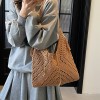 Boho Hollow Woven Drawstring Shoulder Bag with Tassel
