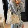 Boho Hollow Woven Drawstring Shoulder Bag with Tassel