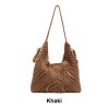 Boho Hollow Woven Drawstring Shoulder Bag with Tassel