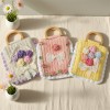 Handmade Crochet Camellia Handbag with Wooden Handle