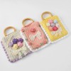 Handmade Crochet Camellia Handbag with Wooden Handle