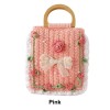 Handmade Crochet Camellia Handbag with Wooden Handle