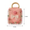 Handmade Crochet Camellia Handbag with Wooden Handle