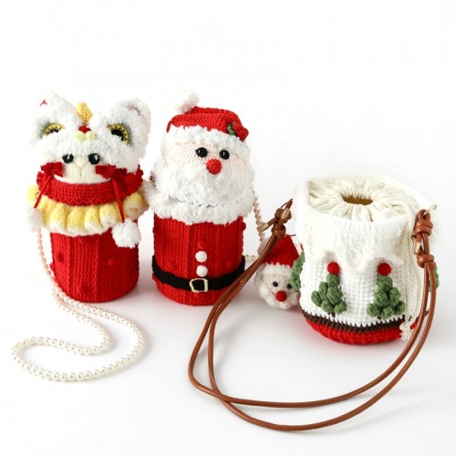 Handmade Crochet Christmas Bucket Bag