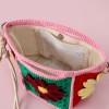 Handmade Crochet Gesang Flower Dumpling Crossbody Bag 