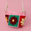 Handmade Crochet Gesang Flower Dumpling Crossbody Bag 