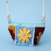 Handmade Crochet Gesang Flower Dumpling Crossbody Bag 