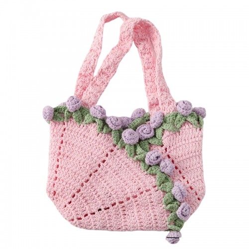 Handmade Crochet Multi-Rose Handbag