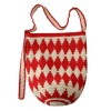 Handmade Crochet Red Diamond Shoulder Tote Bag