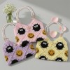 Handmade Double-Sided Crochet Smiley Soot Handbag
