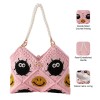 Handmade Double-Sided Crochet Smiley Soot Handbag