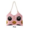 Handmade Double-Sided Crochet Smiley Soot Handbag