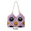 Handmade Double-Sided Crochet Smiley Soot Handbag