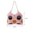 Handmade Double-Sided Crochet Smiley Soot Handbag
