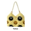 Handmade Double-Sided Crochet Smiley Soot Handbag