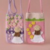 Handmade Oil Painting Girl Crochet Crossbody Phone Bag