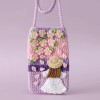 Handmade Oil Painting Girl Crochet Crossbody Phone Bag