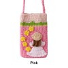Handmade Oil Painting Girl Crochet Crossbody Phone Bag