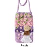 Handmade Oil Painting Girl Crochet Crossbody Phone Bag