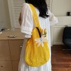 Hollow Knit Floral Tote Bag