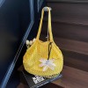Hollow Knit Floral Tote Bag
