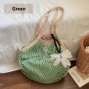 Hollow Knit Floral Tote Bag