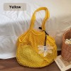 Hollow Knit Floral Tote Bag