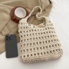 Hollow Woven Drawstring Tote Shoulder Bag