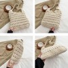 Hollow Woven Drawstring Tote Shoulder Bag