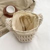 Hollow Woven Drawstring Tote Shoulder Bag