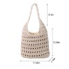 Hollow Woven Drawstring Tote Shoulder Bag