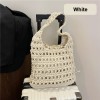 Hollow Woven Drawstring Tote Shoulder Bag