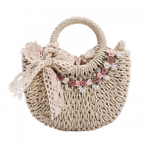 Straw Basket Crossbody Bag for Women