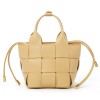 Handwoven Leather Basket Bucket Crossbody Bag