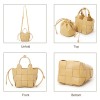 Handwoven Leather Basket Bucket Crossbody Bag