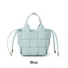 Handwoven Leather Basket Bucket Crossbody Bag