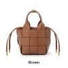 Handwoven Leather Basket Bucket Crossbody Bag