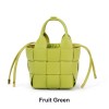 Handwoven Leather Basket Bucket Crossbody Bag