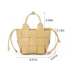 Handwoven Leather Basket Bucket Crossbody Bag