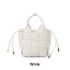 Handwoven Leather Basket Bucket Crossbody Bag