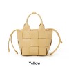 Handwoven Leather Basket Bucket Crossbody Bag