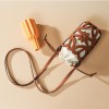 Hollow Leather Drawstring Bucket Crossbody Phone Bag
