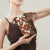 Hollow Leather Drawstring Bucket Crossbody Phone Bag
