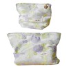 Fresh Green Purple Floral Makeup Pouch