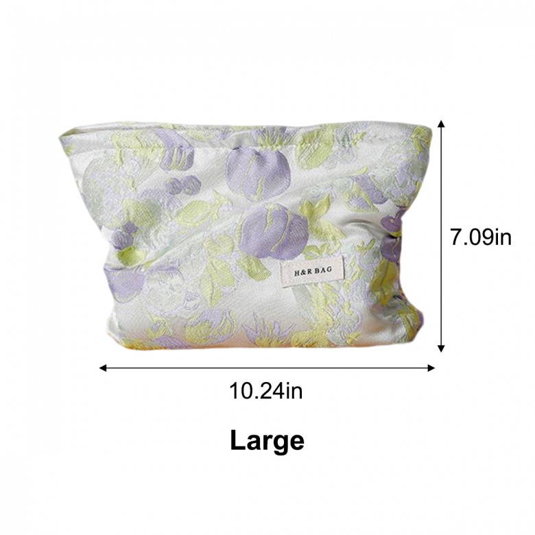 Fresh Green Purple Floral Makeup Pouch Fresh Green Purple Floral Makeup Pouch