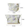Fresh Green Purple Floral Makeup Pouch
